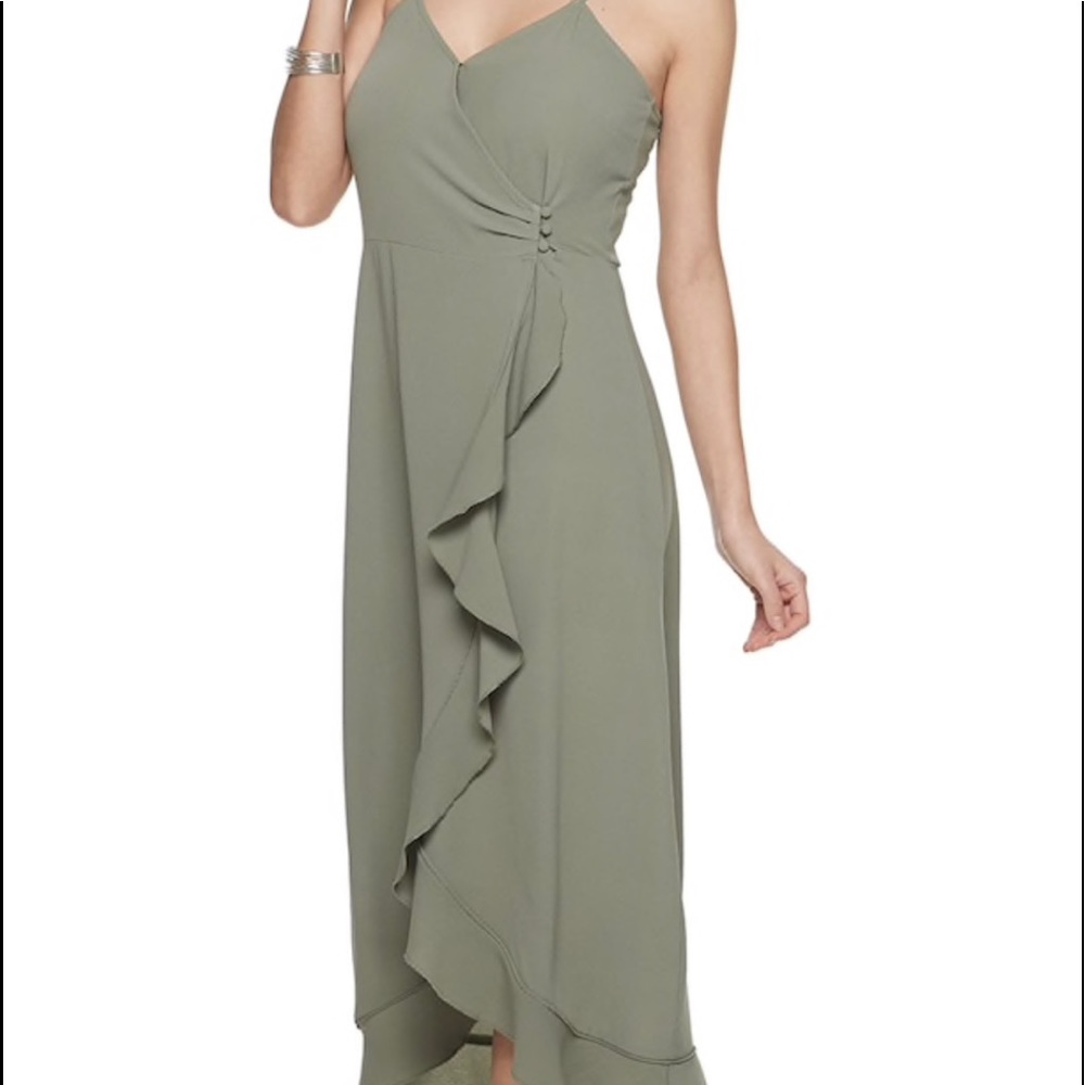 Women's Jennifer Lopez Flounce Faux-Wrap Dress